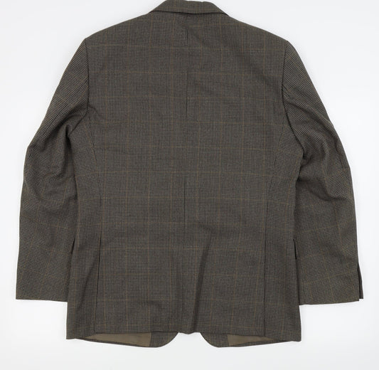 St michael Mens Brown Houndstooth Jacket Blazer Size 40