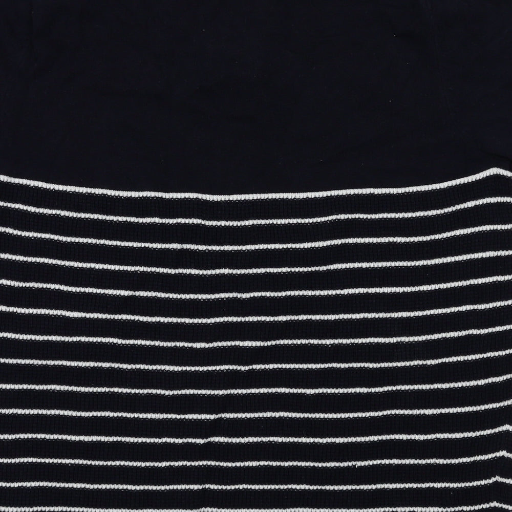 Brand and care label for 2nd Chapter men’s blue striped t-shirt, size S