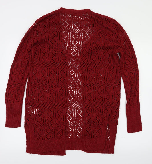 Peacocks Womens Red Cardigan Jumper Size 8