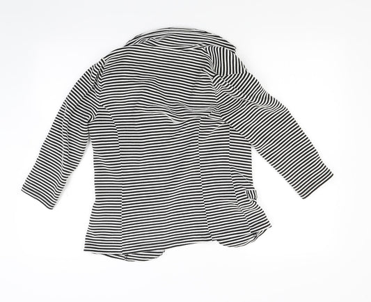 Papaya Womens White Striped Jacket Size 8