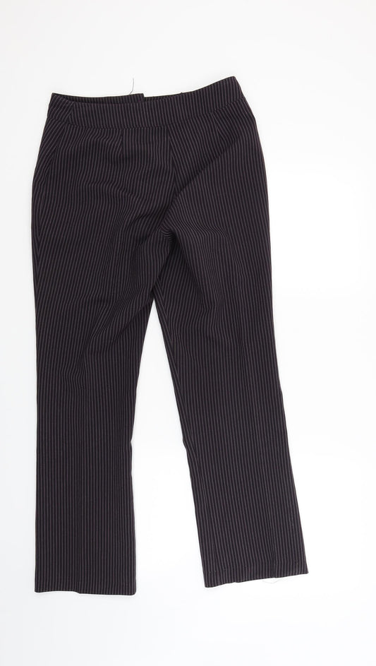 Petites Womens Red Striped Trousers Size 14 L27 in
