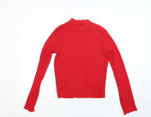 Divided Womens Red Knit Pullover Jumper Size M