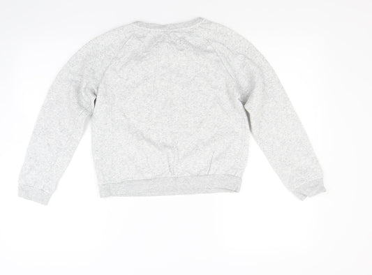 H&M Girls Grey Jacquard Pullover Sweatshirt Size 11-12 Years - UNICORN