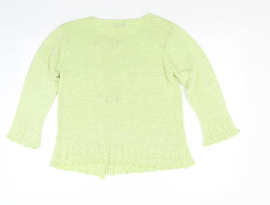 Anne Marie Womens Green Knit Pullover Jumper Size M