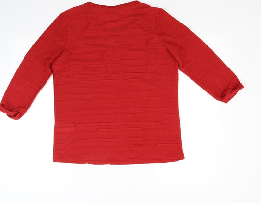 Laura Torelli Womens Red Knit Pullover Jumper Size S