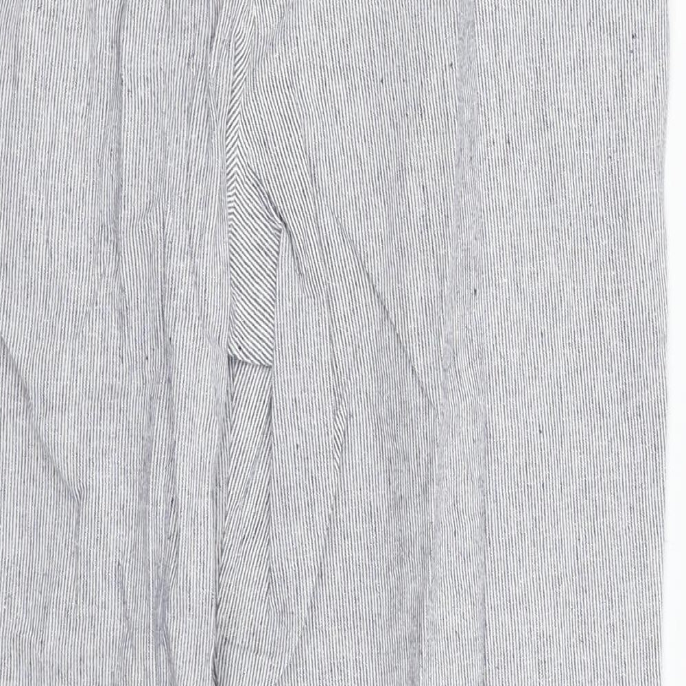 Anna Rose Womens Grey Striped Dress Pants Trousers Size 14 L26 in