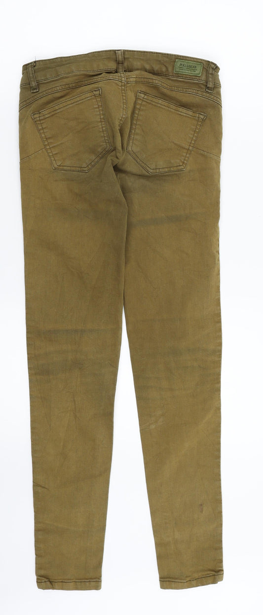 Pull&Bear Womens Brown Denim Skinny Jeans Size 8 L28 in