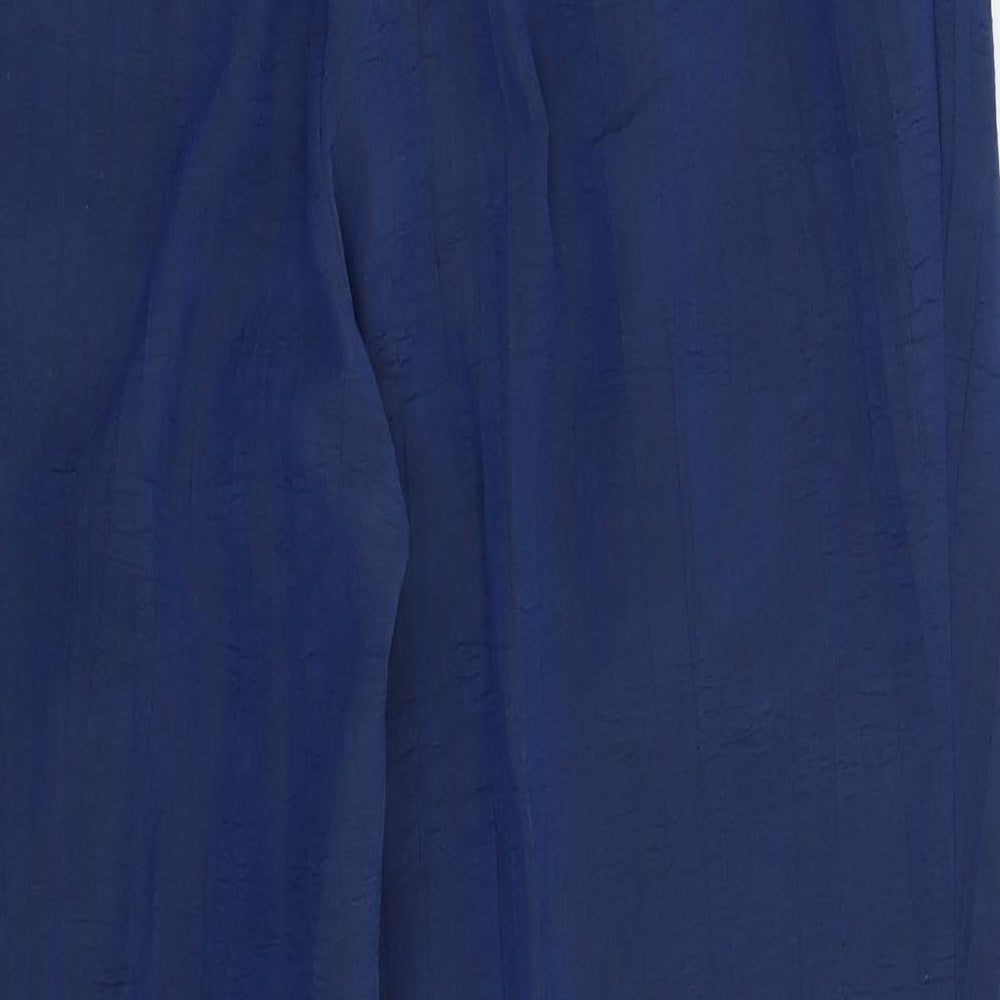 Brand and care label for Jean Claire women’s blue dress pants trousers, size UK 12, 26-inch leg