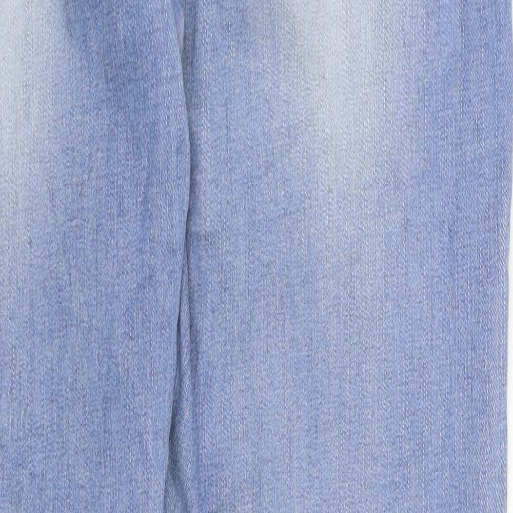 Brand and care label for BB.S women’s blue denim skinny jeans, size UK 12, 29-inch leg