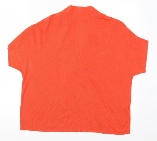 Mango Womens Orange Pullover Jumper Size S
