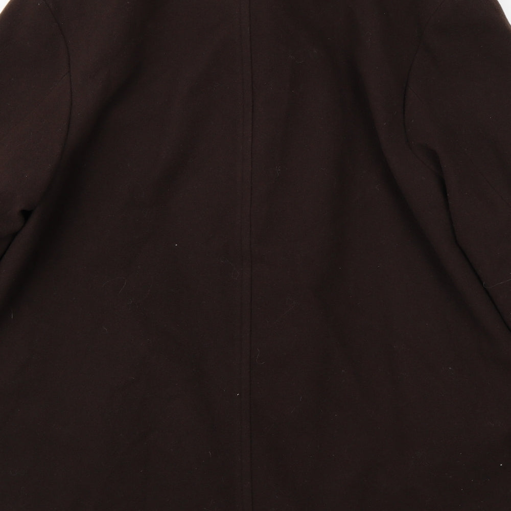 Brand and care label for Preworn women’s brown jacket coat, size UK 16