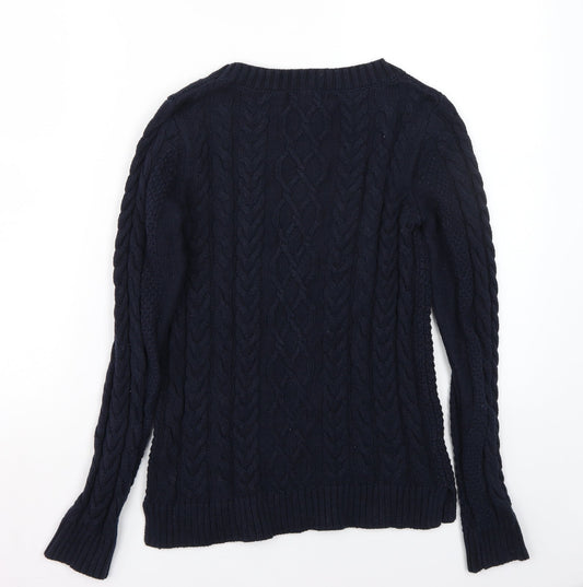 Roman Womens Blue Pullover Jumper Size S