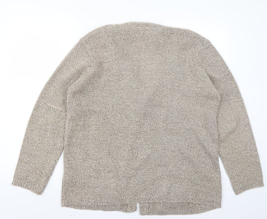 BM Womens Beige Cardigan Jumper Size L