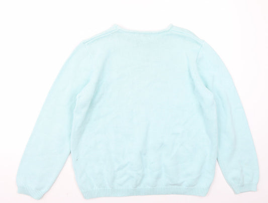 EWM Womens Blue Pullover Jumper Size M