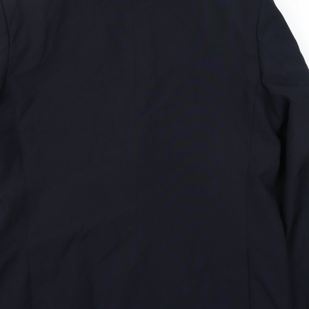 Brand and care label for Marks & Spencer women’s blue jacket suit jacket, size UK 42