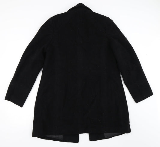 BHS Womens Black Overcoat Coat Size 14