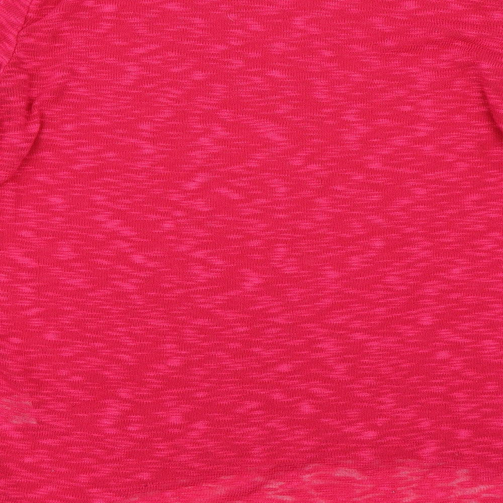 Brand and care label for b.young women’s pink jumper, size L