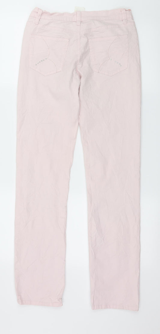 Preworn Womens Pink Denim Skinny Jeans Size 10 L31 in