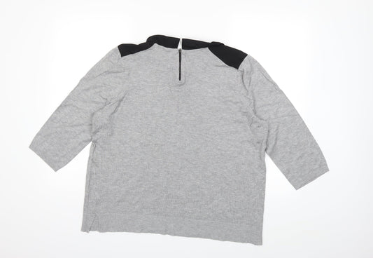 Papaya Womens Grey Knit Pullover Jumper Size 20