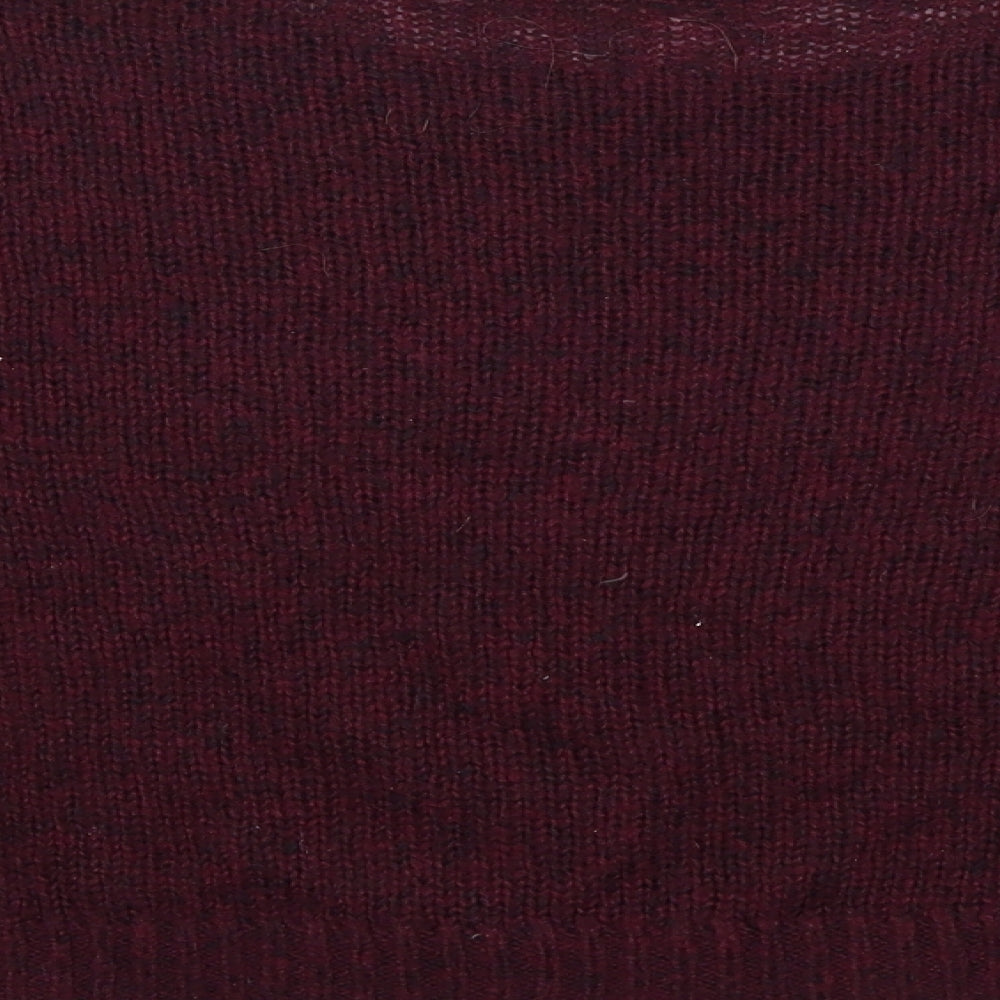Brand and care label for H&M women’s red knit jumper, size S