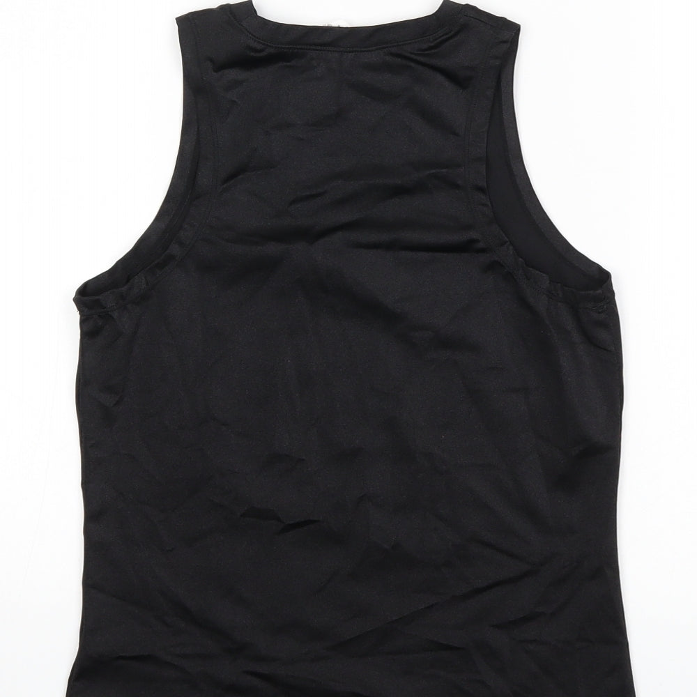 Brand and care label for H&M girls’ black basic tank, size 13, years