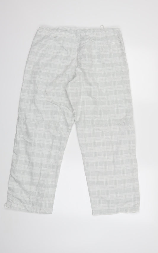Maddona wear Womens Grey Check Cropped Trousers Size L L25 in
