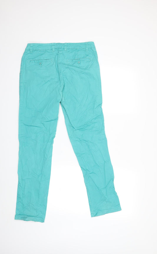 Up Fashion Womens Green Chino Trousers Size 10 L29 in