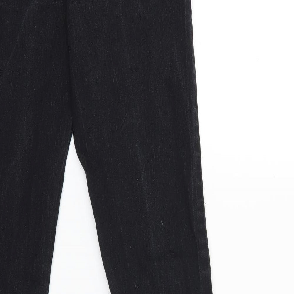 Brand and care label for Denim & Co. women’s black denim skinny jeans, size UK 8, 29-inch leg