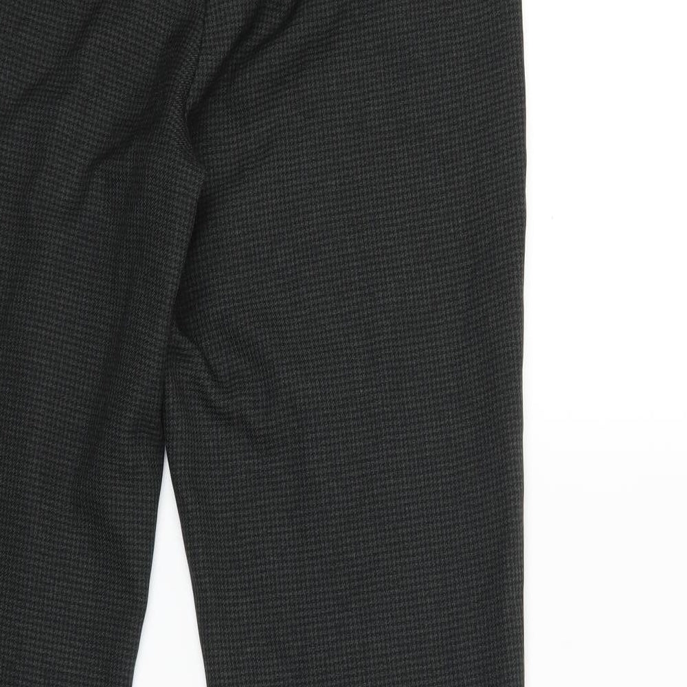 Brand and care label for Dorothy Perkins women’s green houndstooth trousers, size UK 10, 25-inch leg