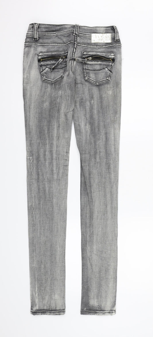 TALLY WEiJL Womens Grey Denim Skinny Jeans Size 2XS L33 in