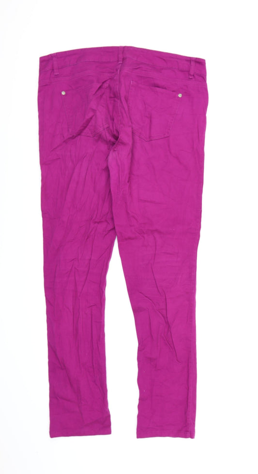 Janina Womens Purple Trousers Size 14 L30 in
