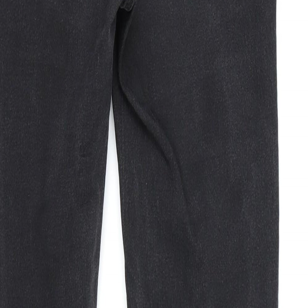 Brand and care label for Divided by H&M women’s black denim skinny jeans, size UK 6, 28-inch leg