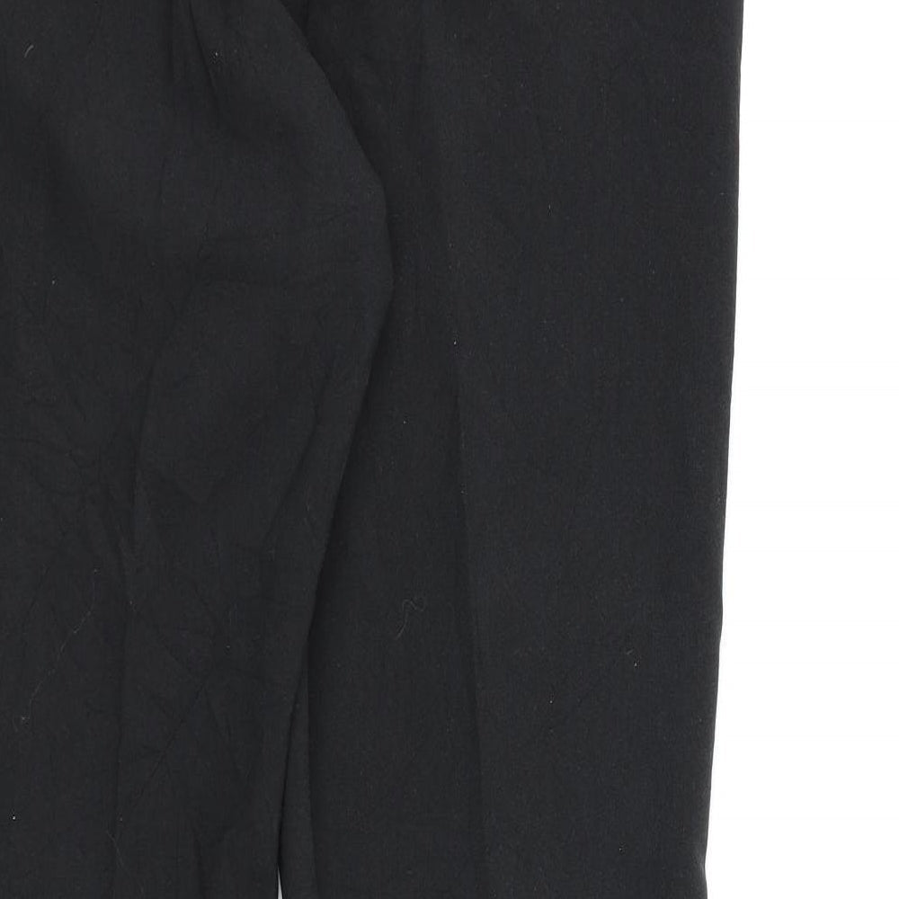 Brand and care label for BHS women’s black rayon dress pants trousers, size UK 12, 28-inch leg