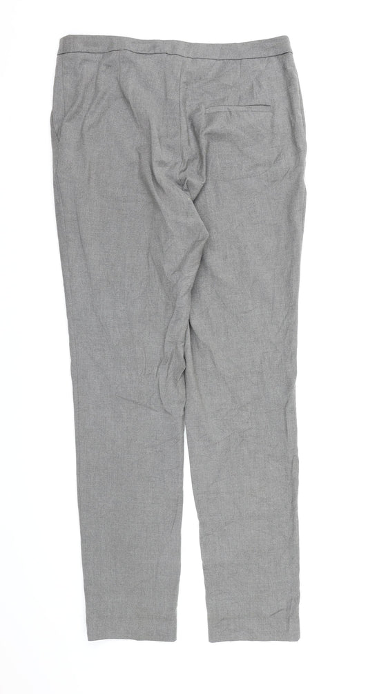 H&M Womens Grey Rayon Dress Pants Trousers Size 12 L29 in