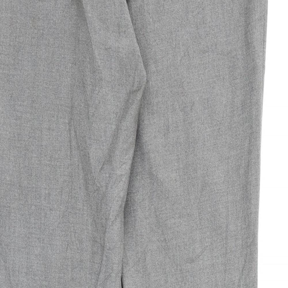Brand and care label for H&M women’s grey rayon dress pants trousers, size UK 12, 29-inch leg