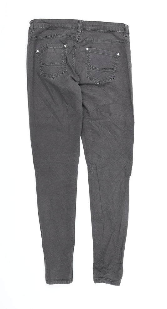 Preworn Womens Grey Denim Skinny Jeans Size S L28 in