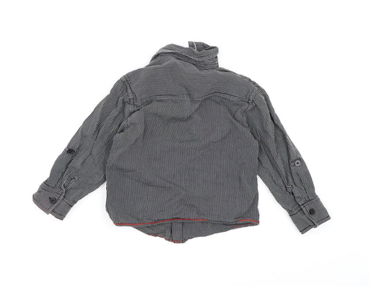 Urban Rascals Boys Grey Striped Basic Button-Up Size 2-3 Years