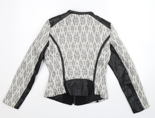 H&M Womens Multicoloured Geometric Jacket Blazer Size 10