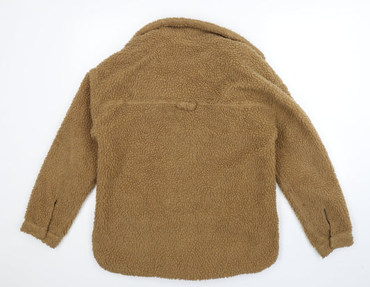 Brave Soul Womens Beige Fleece Jacket Size 10