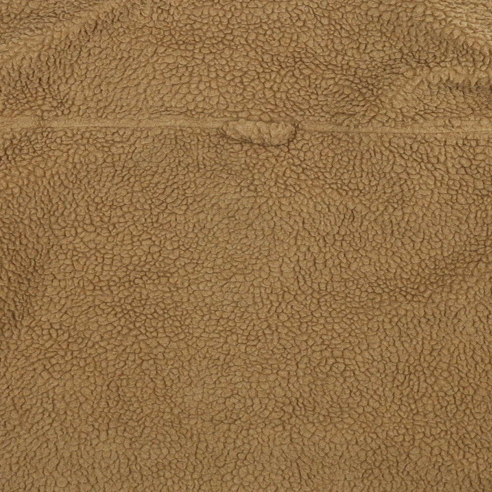 Brand and care label for Brave Soul women’s beige fleece jacket, size UK 10
