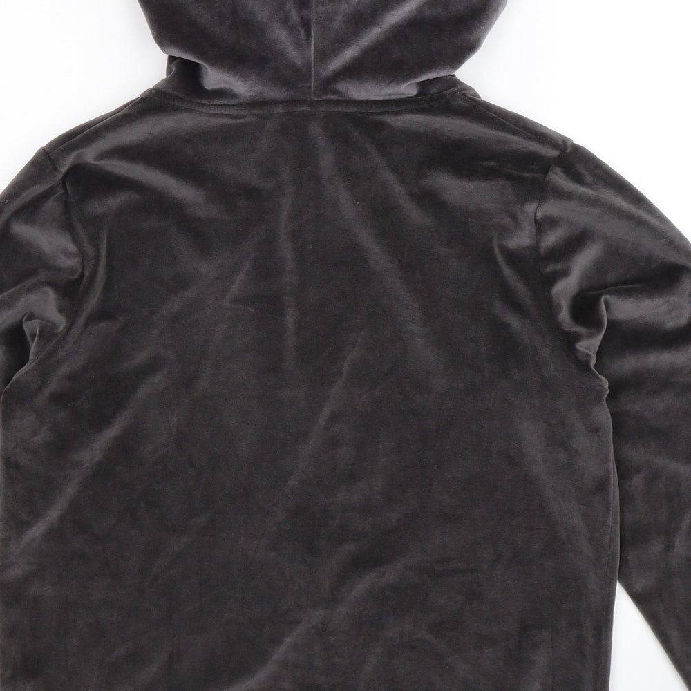 Brand and care label for Debenhams women’s grey full zip hoodie, size UK 8