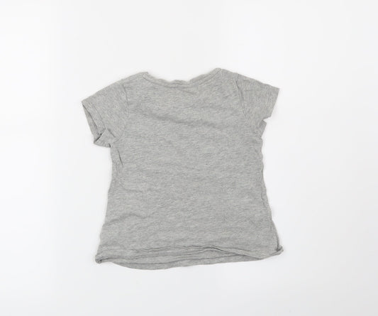 Gap Girls Grey Basic T-Shirt Size 4 Years - Made of Star Dust and Magic