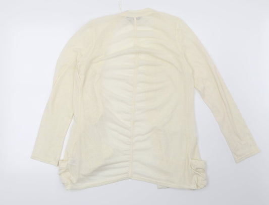 Miss Selfridge Womens Beige Geometric Cardigan Jumper Size 14