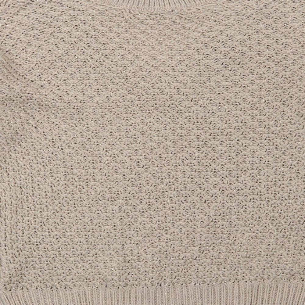 Brand and care label for Next women’s beige jumper, size S