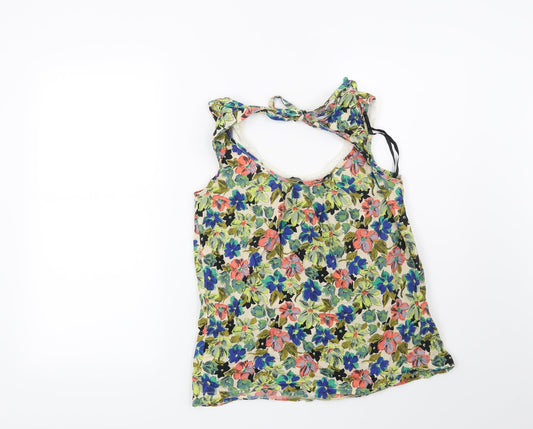 Dorothy Perkins Womens Green Floral Basic Blouse Size 8