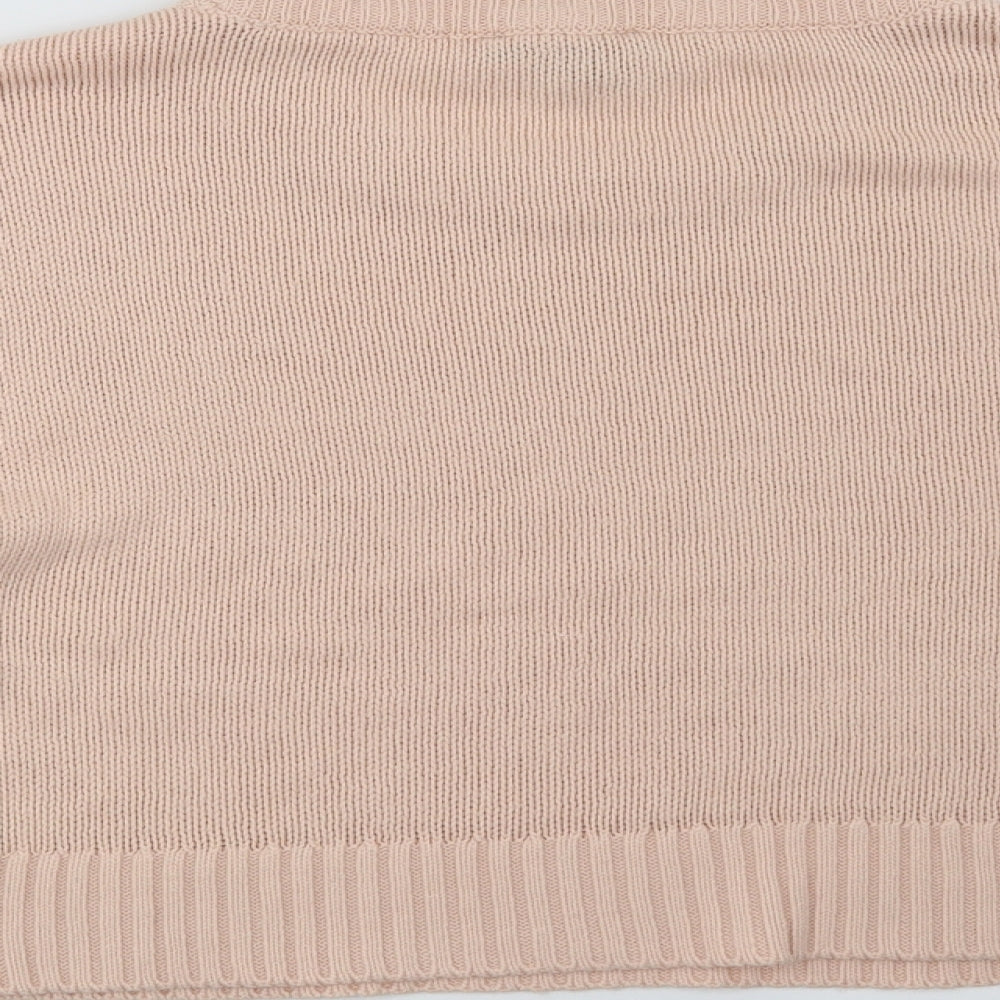 Brand and care label for New Look women’s pink jumper, size M