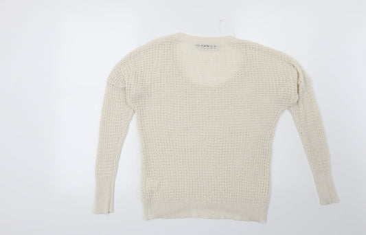 Crafted Womens Beige Pullover Jumper Size 10