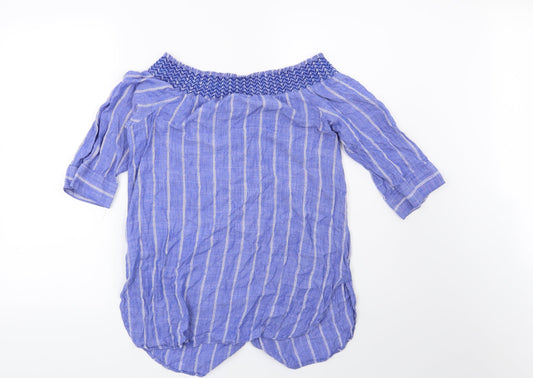 NEXT Womens Blue Striped Basic Blouse Size 12