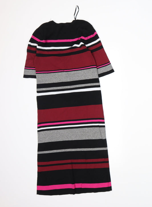 newlook Womens Black Striped Jumper Dress Size M