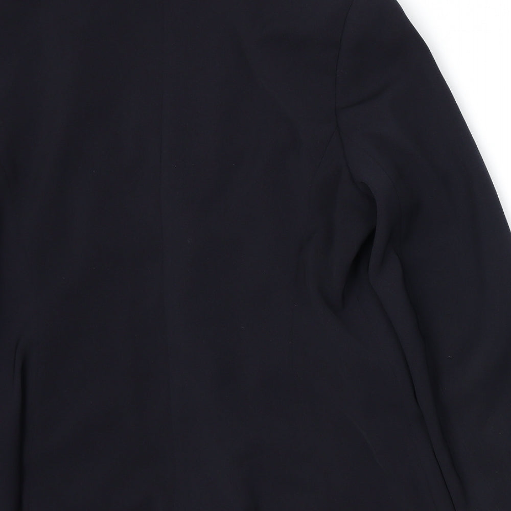 AMARANTO Womens Blue Jacket Blazer Size 14